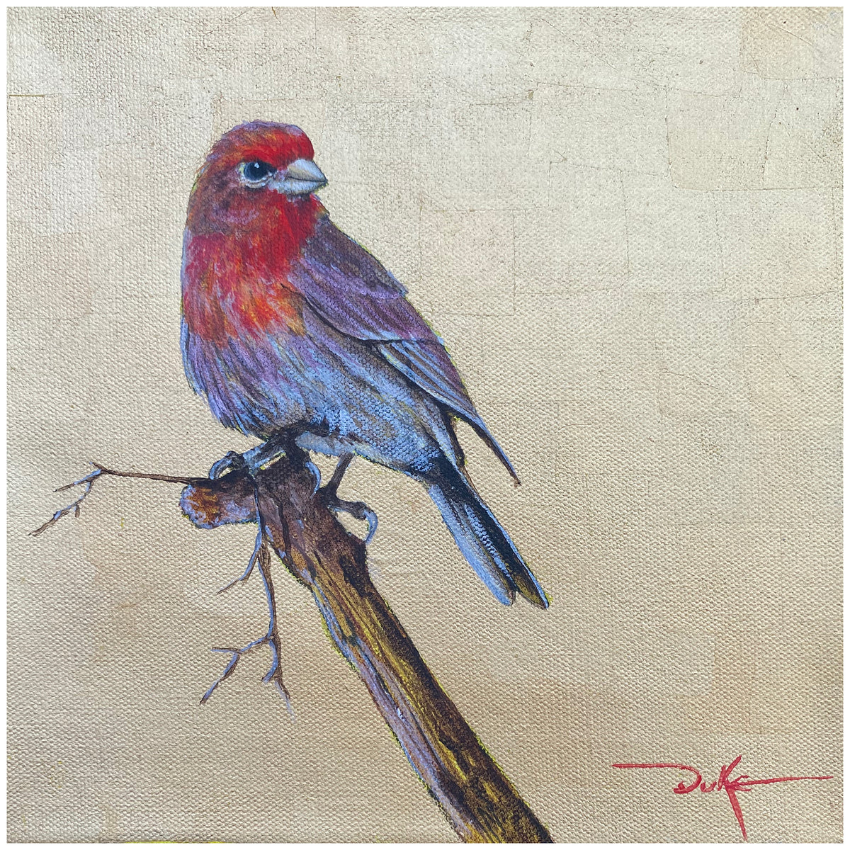 Purple Goldfinch oil painting by Duke Windsor
